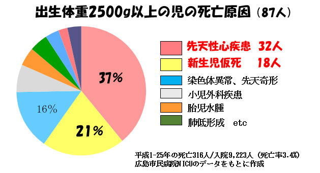 胎児から新生児への適応障害-新生児仮死-出生体重2500g以上の児の死亡原因(87人)