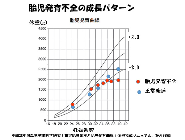 赤ちゃんに問題となる妊娠合併症-胎児発育不全-胎児発育不全の成長パターン