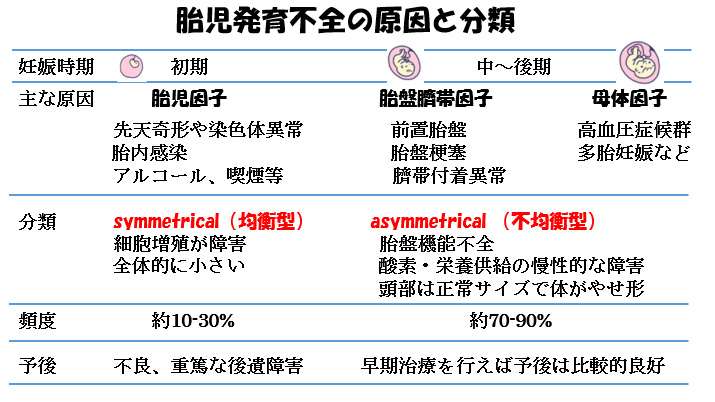 赤ちゃんに問題となる妊娠合併症-胎児発育不全-胎児発育不全の原因と分類
