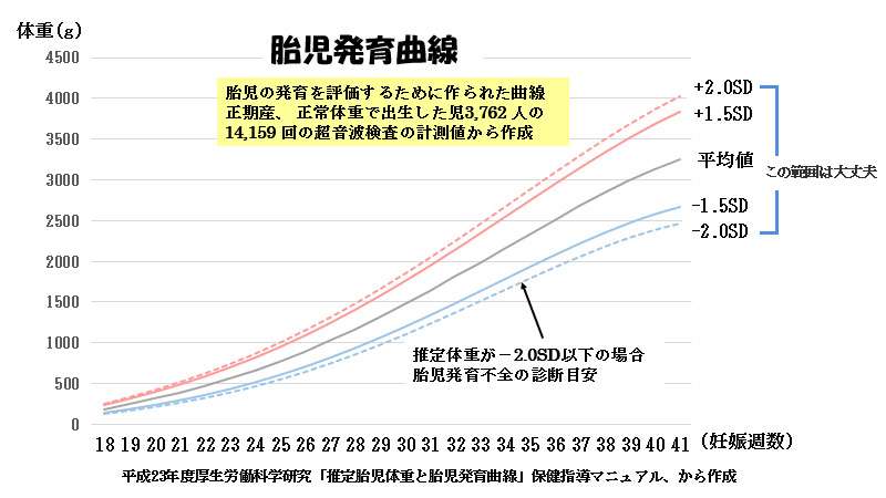赤ちゃんに問題となる妊娠合併症-胎児発育不全-胎児発育曲線