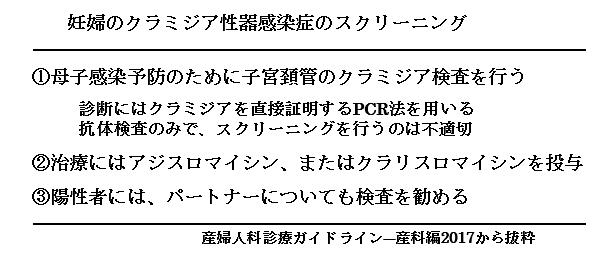 赤ちゃんに問題となる母の感染症-クラミジア-妊婦のクラミジア性感染症のスクリーニング