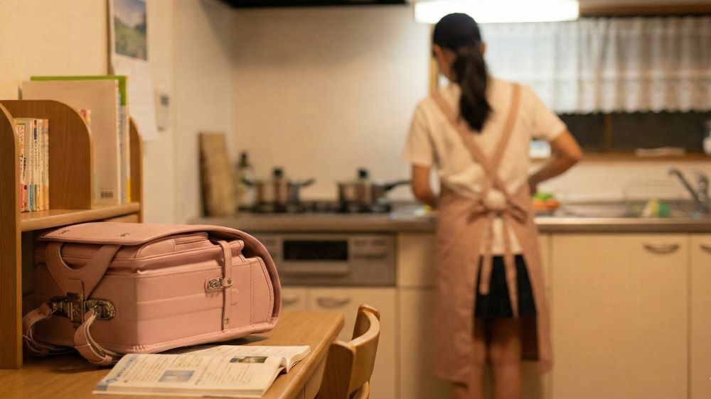 家事をする小学生